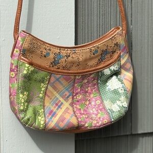 Fossil Patchwork Leather Shoulder Bag | Floral Boho Spring Purse